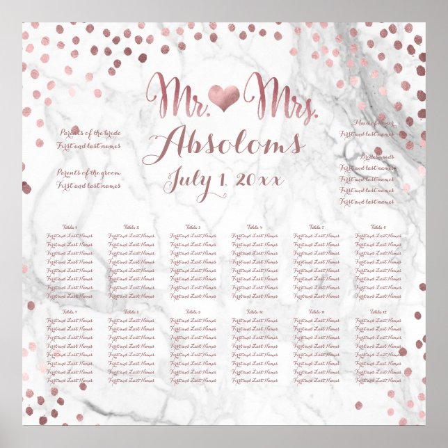 Poster PixDezines Marbre/Faux Roses Specks Or/Siège (Devant)