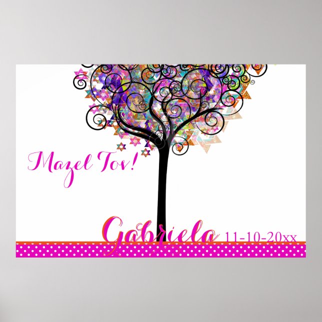 Poster PixDezines Mitzvah Arbre de vie Se connecter Burea (Devant)