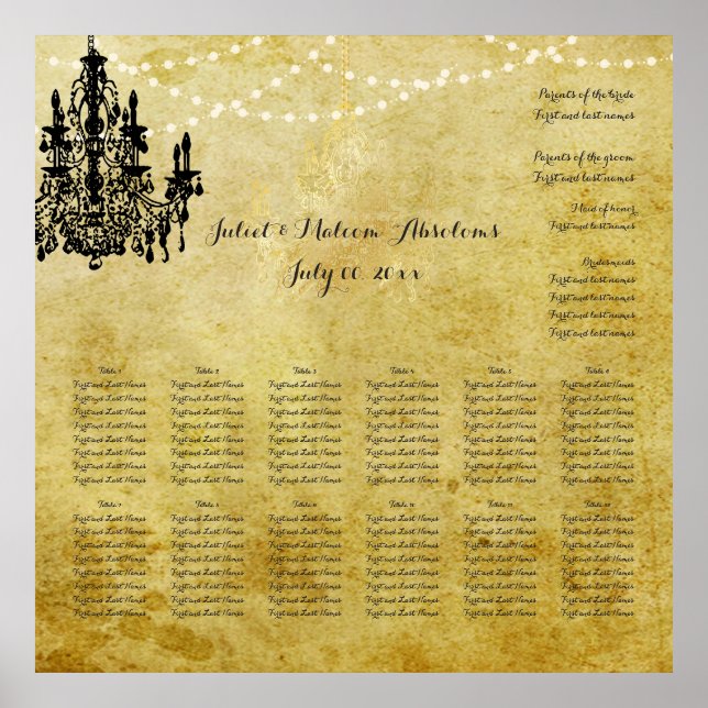 Poster PixDezines parchemin/lustres/plan de sièges (Devant)