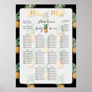 Poster PixDezines Pineapples Seating Chart/do-it-yourself