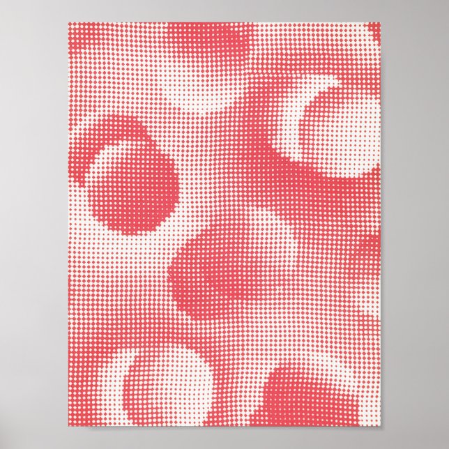 Poster Pixel d'art numérique Abstrait rouge (Devant)