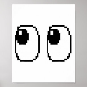 Poster Pixel Ghost Eyes Halloween Game Group Costume