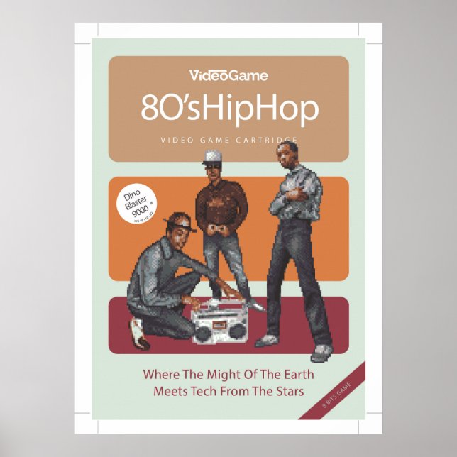Poster Pixel hip hop des années 80 (Devant)