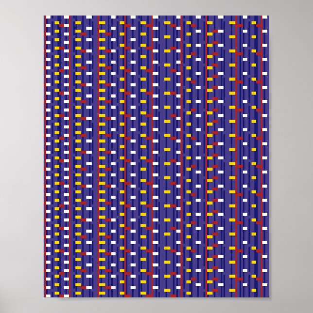 Poster Pixelated Mathematical Pattern  (Devant)