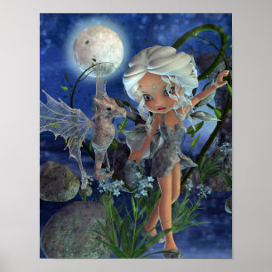 Poster Pixie Power Moon Argent