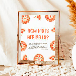 Poster Pizza Baby shower Jeu Signe Quelle Est La Grosse T
