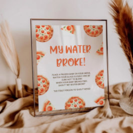 Poster Pizza Baby shower My Water Broke Jeu