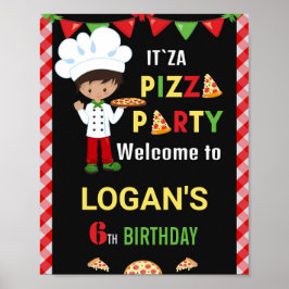 Poster Pizza bienvenue signe pizzeria italienne anniversa