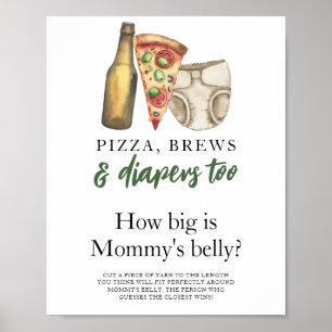 Poster Pizza, bières et couches Quel est la taille du ven