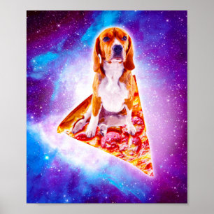 Poster Pizza de la galaxie de l'espace extra-atmosphériq