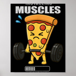 Poster Pizza Deadlift Gym Rat Installation Muscle Lifting