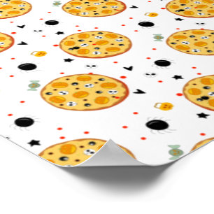 Poster Pizza drôle d'Halloween pour amateur de nourriture