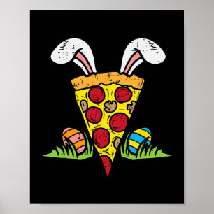 Poster Pizza Pâques Slice Bunny Oars Amusants Snack