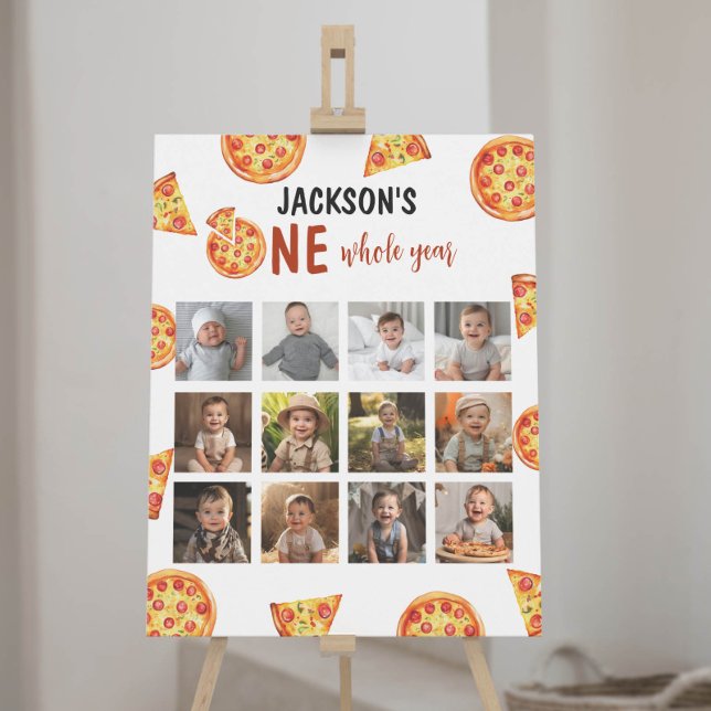 Poster Pizza Party Boy Anniversaire Photo Jalon Signal (Créateur téléchargé)