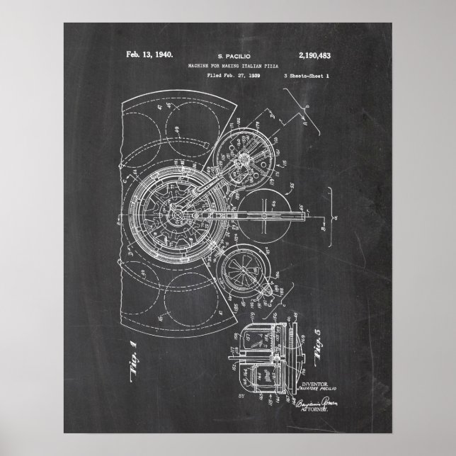 Poster Pizza Patent (Devant)