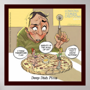 Poster Pizza Profonde de Philosophie Drôle