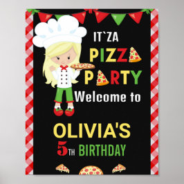 Poster Pizza signe de fête de bienvenue Pizza cuisine
