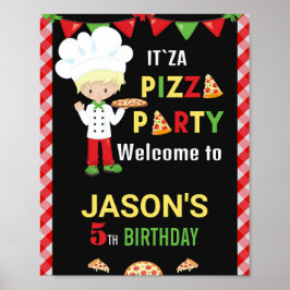 Poster Pizza signe de fête de bienvenue Pizza cuisine