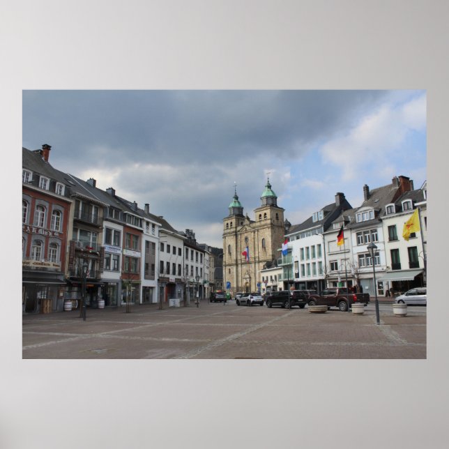 Poster Place Albert 1er, Malmedy, Belgique (Devant)