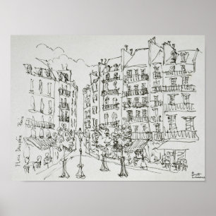 Poster Place Dauphine, Île de la Cité  Paris, France