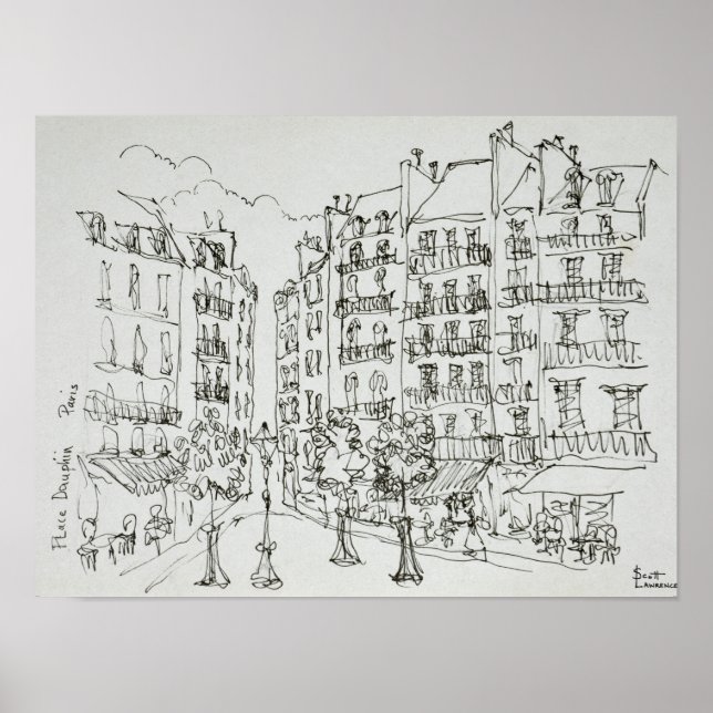 Poster Place Dauphine, Île de la Cité | Paris, France (Devant)