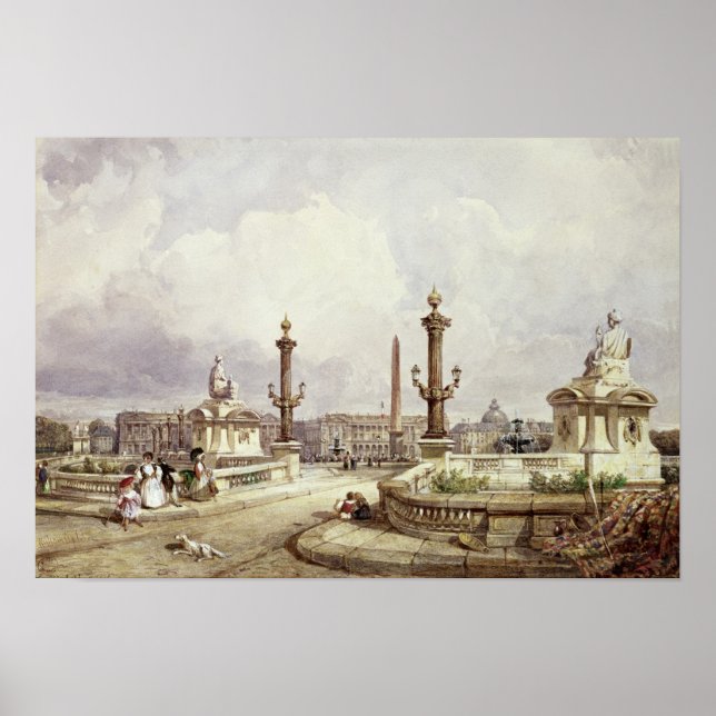 Poster Place de la Concorde, c.1837 (Devant)