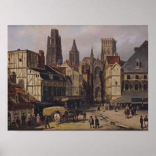 Poster Place de la Haute-Vieille-Tour, Rouen, 1824