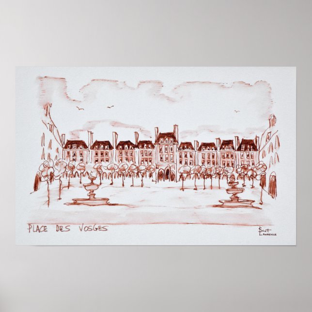 Poster Place des Vosges | Marais, Paris (Devant)