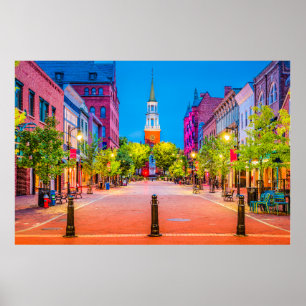 Poster Place du marché de Church Street - Burlington, Ver