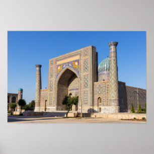 Poster Place du Registan au coucher du soleil - Samarkand