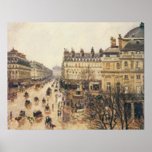 Poster Place du Theatre Francais, pluie de Paris par