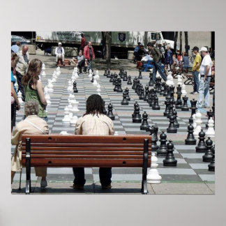 Poster Place Émilie-Gamelin à Montréal, Échecs dans le pa