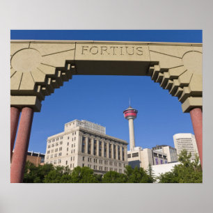Poster Place olympique et tour de Calgary, Alberta, Canad