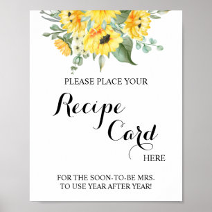 Poster Place Recette Carte Ici Sunflower Douche Signale