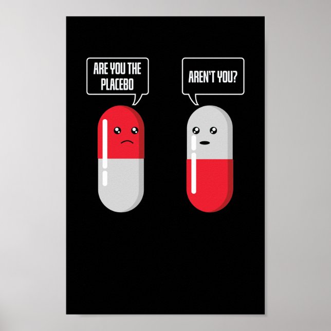Poster Placeboeffekt verwirt selbst Placebo (Devant)