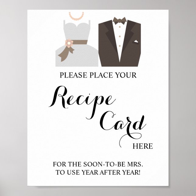 Poster Placer la carte de recette ici Bride & Groom Douch (Devant)