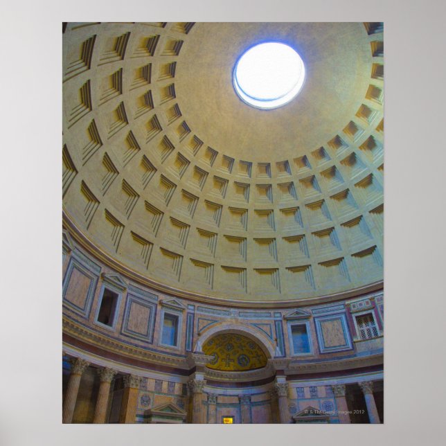 Poster Plafond du Panthéon à Rome, Italie. (Devant)