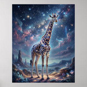 Poster Plafond étoilé de la girafe cosmique