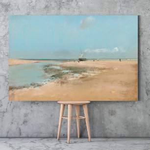 Poster Plage à Low Tide (Bouche de la rivière 1869) Edgar