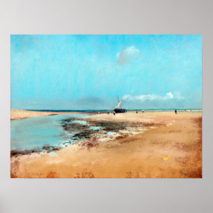 Poster Plage à Low Tide (Bouche de la rivière), Edgar Deg