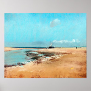 Poster Plage à Low Tide (Bouche de la rivière), Edgar Deg
