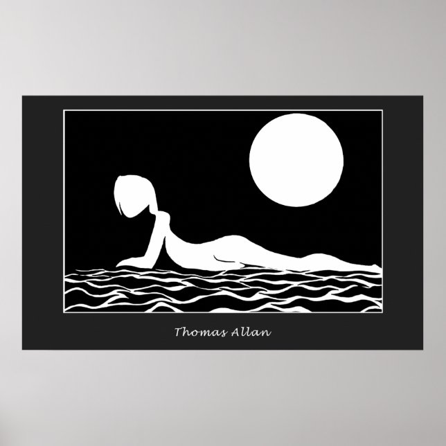 Poster Plage au clair de lune (Devant)