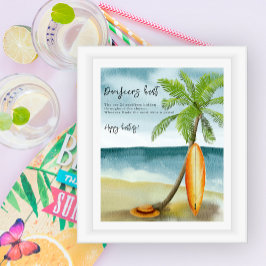 Poster Plage - baby shower de chasse au Pacifique