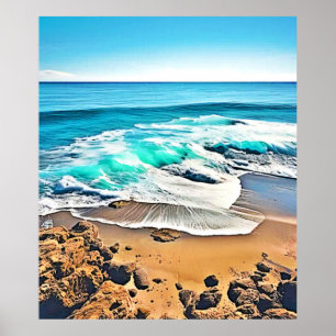 Poster Plage Bliss : Vue océan
