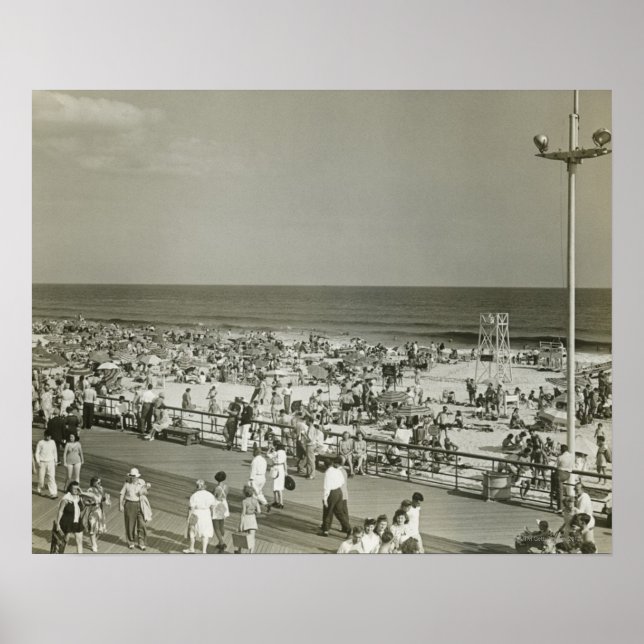 Poster Plage bondée (Devant)