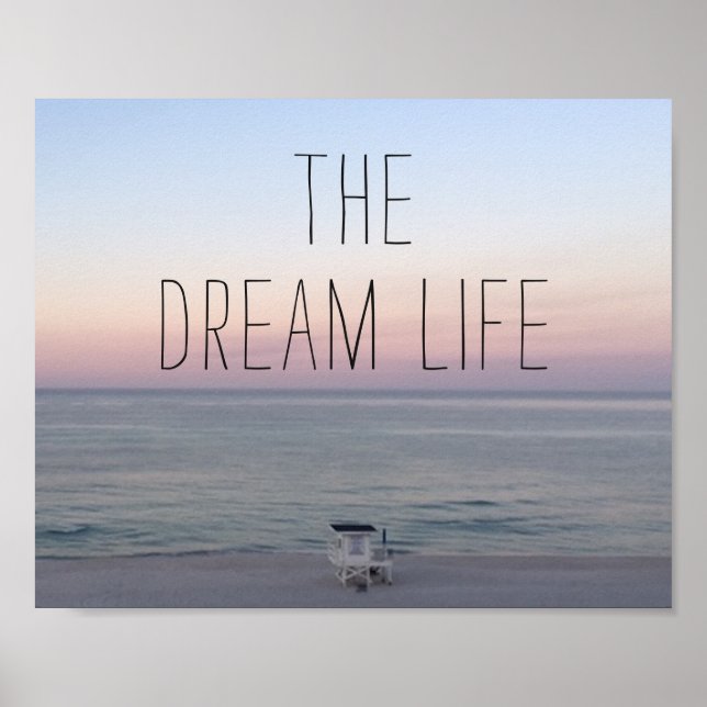 Poster Plage colorée Dream Life (Devant)