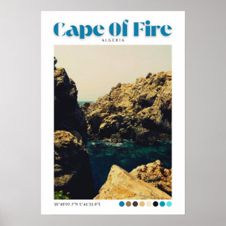Poster Plage côte rivage Cap de Feu Jijel, Algérie