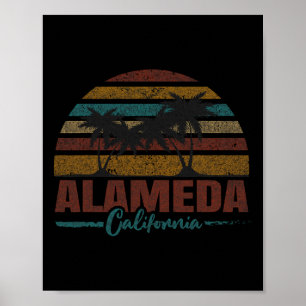 Poster Plage Côte Ville Vacances Souvenir Alameda