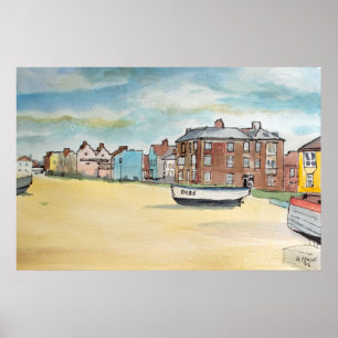 Poster Plage d'Aldeburgh – L'œuvre d'art du mur côtier