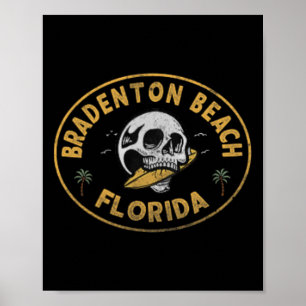 Poster Plage de Bradenton Floride Fl Vintage Surf Avant E